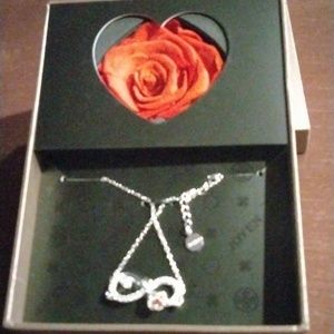 Joyen Silver Rose Flower Infinity Necklace